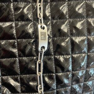 Gucci Silver Chain Link Bracelet Watch Unique Black Face